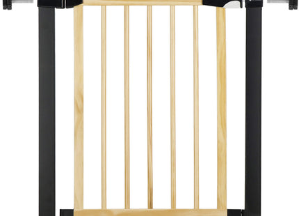 Traphekje | 75 - 89 cm | Traphek | Veiligheidshekje | Metaal | Hout | Zwart/Bruin