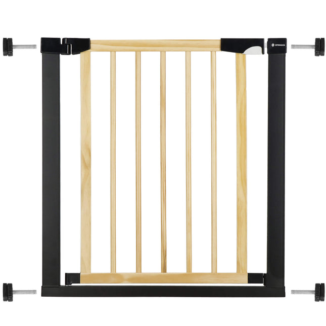 Traphekje | 75 - 89 cm | Traphek | Veiligheidshekje | Metaal | Hout | Zwart/Bruin