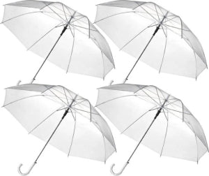 Transparante Paraplu - 4 Stuks - Doorzichtig - Voor Volwassenen - Ø 94 cm