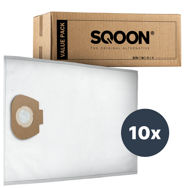 SQOON® Stofzuigerzakken Geschikt voor Nilfisk Alto / WAP / KEW AERO 20/25 &amp; Makita VC2010 / VC2512 / VC3011 - 10 Stuks