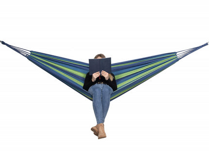 Hangmat | Extra Stevig | Inclusief Opbergtas | Blauw/Groen | 210 x 150 cm