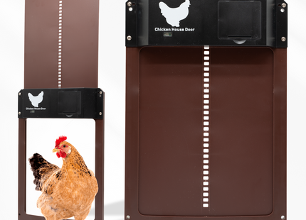 Kippenluik Automatisch -  Automatische Kippenhokdeur - Hokopener - Dierenluik - Lichtsensor - Bruin