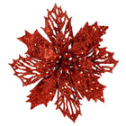 Kunstbloem - Ster van Bethlehem - Rood - Glitters