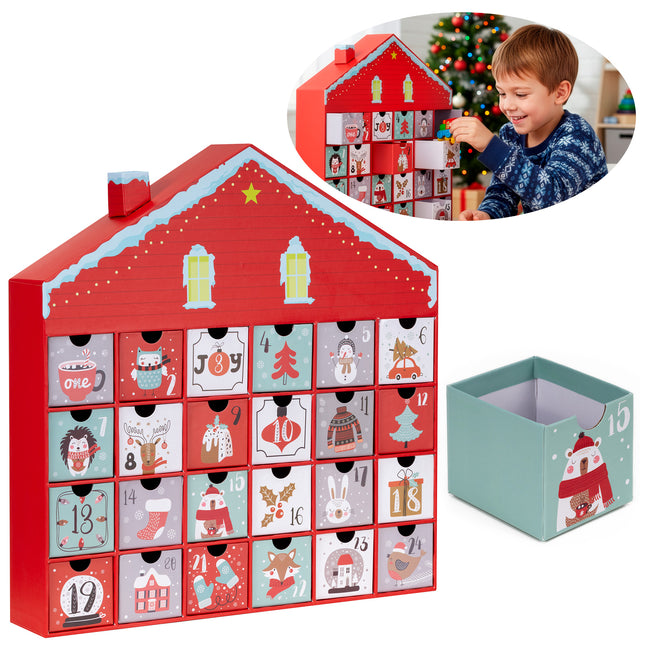 Adventskalender | 24 Delig | Papier | Huis