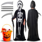 Halloweenkostuum voor kinderen - Doodskostuum met masker - Cape -  Zeis - Grim Reaper