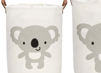 Opbergmand - Speelgoedmand - Kledingmand - Organizer - Handvatten -Panda - Crème
