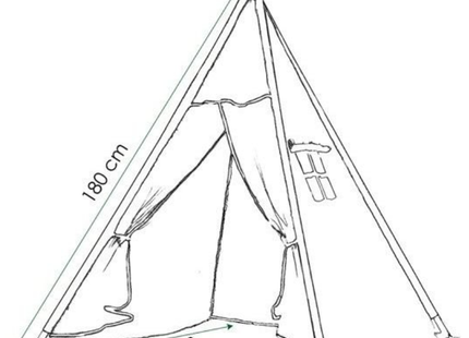 Tipi Tent | Wigwam Speeltent | 120x100x180 cm | Met Mat en Kussens | Naturel Grijs