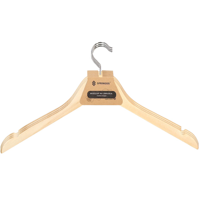 Houten Kledinghangers - 3 Stuks - Draaibaar - Luxe