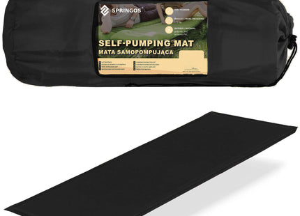 Slaapmat - Zelfopblazend - 180 cm - Inclusief Hoes - Zwart