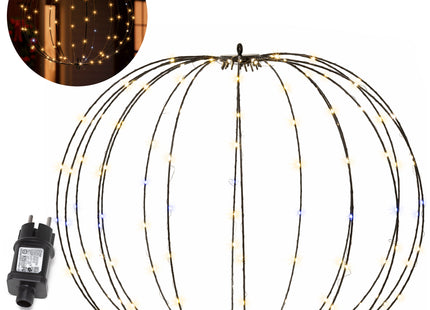 Lichtbol - Kerstversiering - Warm Wit - Witte Flash Optie - Indoor & Outdoor - 160 Led -  65 x 56 x 7 cm - Metaal