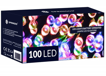 Kerstverlichting | 10,5 m | Batterij | Afstandsbediening | 100 LED | Multicolor