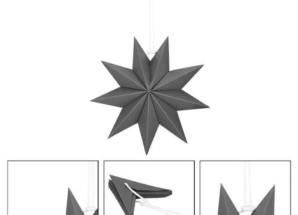 Kerst Ster | Papier | Opvouwbaar | 30 cm | Grijs