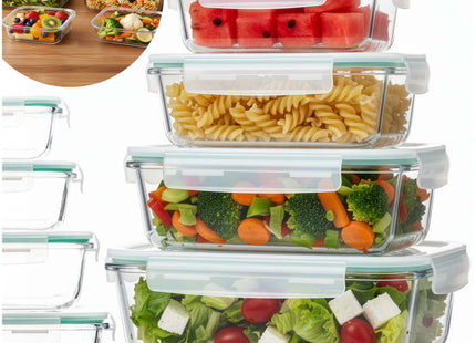 Vershoudbakjes - Vershoudscontainers - Voedselopbergcontainers - 4 stuks - Glas - Transparant