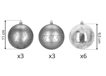 Kerstballen | 12 Stuks | 11 cm | Zilver