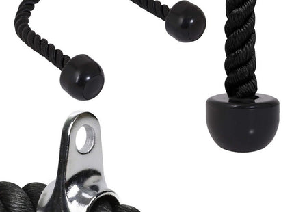 Triceps Touw | Triceps Rope | Roeigreep | Fitness Accessoires | Zwart