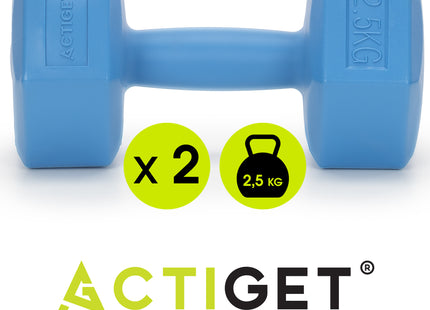Dumbbell Set - 2,5 KG - Blauw - Oefengewichten