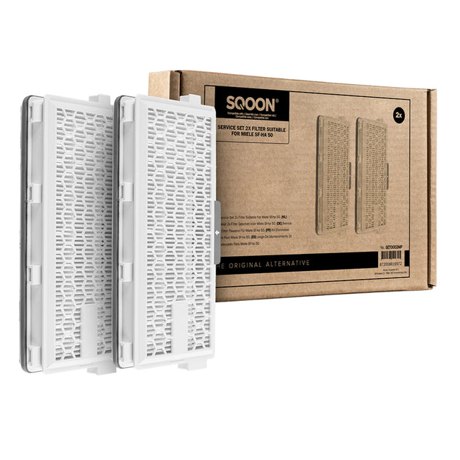 SQOON® Filterset o.a. geschikt voor Miele Complete C2 en C3 & Compact C1 en C2 stofzuigers - 2 STUKS - Gelijk aan model: SF-HA 50