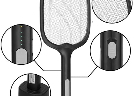 Elektrische vliegenmepper | Muggen | Vliegen | Zwart| 2500V