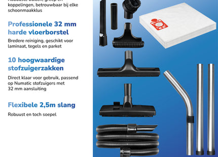 SQOON® Serviceset stofzuiger geschikt voor Numatic Henry en Hetty - Complete set voor grondige reiniging