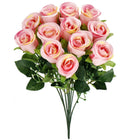 Kunstboeket - Sierboeket - Decoratief - Rozen - Decoratief - Roze - 12 Stuks