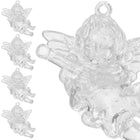 Kerstversiering | Kerstdecoratie Voor Binnen | Kersthanger | Kerstengel | Transparant | 4 Stuks | 6 cm