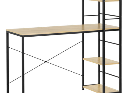 Bureau – Werkbureau – Computer Bureau – Bureautafel – 48 x 120 x 120 cm – 100 Kg - industriële - Zwart - Naturel