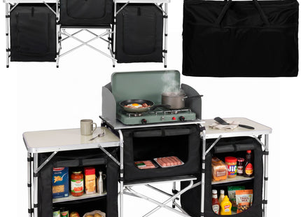 Outdoor Keuken - Kampeerkitchen -  Campingkeuken - Reiskeuken - Draagtas - Opvouwbaar - 175x45x110 cm