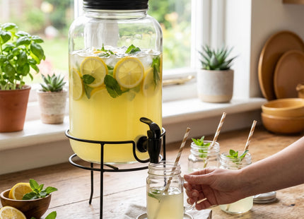 Glazen Drankdispenser Met Kraantje - Standaard -  Vaatwasser bestendig - 3,2 L