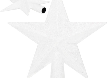 Kerstboom Piek | Glitter | Ster | 15 cm | Wit