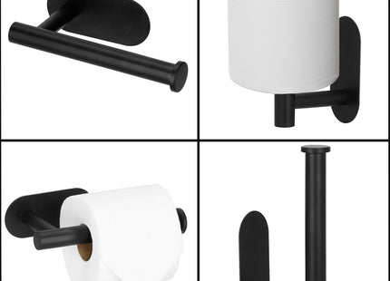 WC Rolhouder | Toiletrolhouder | Staal | Zwart