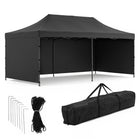 Partytent - 600x300x310xcm - Hoogte Verstelbaar - PVC - Polyester - Harmonica- Frame - Zwart