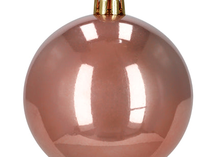 Kerstballen | 24 Stuks | 6,5 cm | Paars | Bruin | Parelmoer | Roségoud