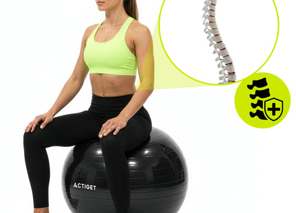 Fitnessballen - Yoga Bal - Pilates - Zwangerschap - Met Pomp - PVC - Zwart - 150 Kg - 85 Cm