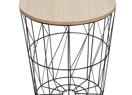 Salontafel | Salontafel Rond | Bijzettafel | 1 Stuk | 45 cm | Zwart/Hout