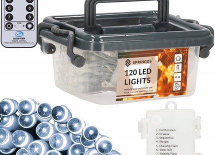 Kerstverlichting | 9 m | Batterij | 120 LED | Koel Wit