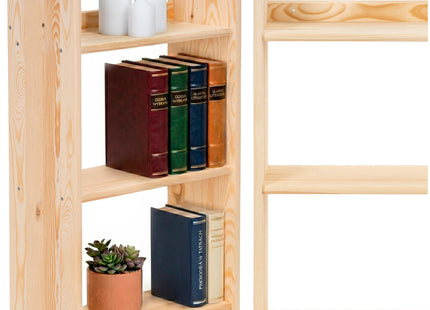 Wandplank - Boekenplank - Ophangbaar - Kruidenplank - Naturel - Grenenhout - 10 Kg - 74x45x20 cm - 2 Stuks - 3 Niveaus