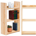 Wandplank - Boekenplank - Ophangbaar - Kruidenplank - Naturel - Grenenhout - 10 Kg - 74x45x20 cm - 2 Stuks - 3 Niveaus