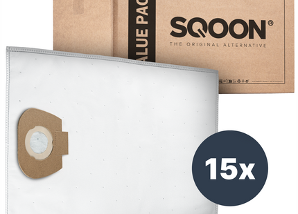 SQOON® Stofzuigerzakken Geschikt voor Nilfisk Alto / WAP / KEW AERO 20/25 Makita VC2010 / VC2512 / VC3011 - 15 Stuks