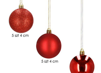 Kerstballen | 20 Stuks | 4 cm | Rood