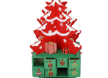 Adventskalender | 24 lades | Hout | Kerstboom
