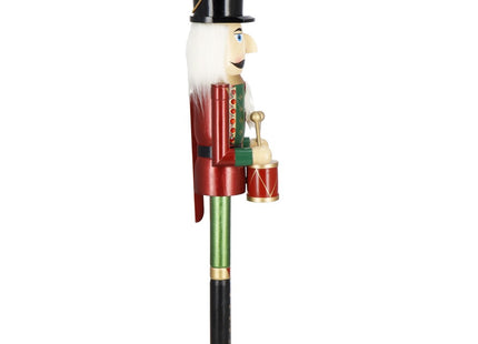 Notenkraker Kerst | Houten Soldaat | Kerstversiering | Groen/Rood | 90 cm