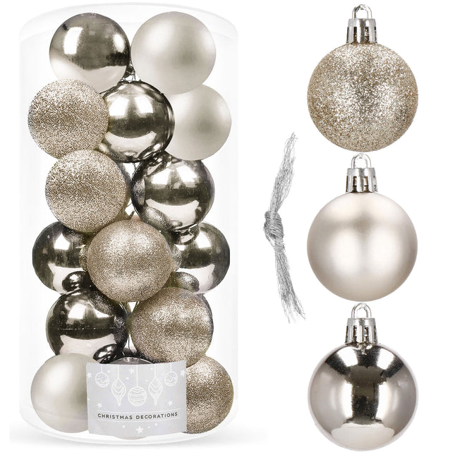 Kerstballen | 20 Stuks | 4 cm | Champagne