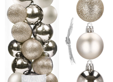 Kerstballen | 20 Stuks | 4 cm | Champagne