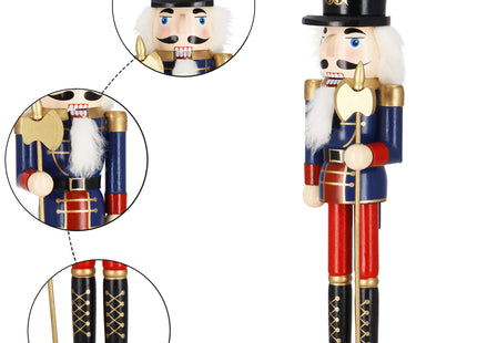 Notenkraker Kerst | 38 cm | Blauw/Rood