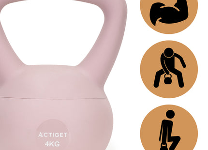 Actiget® Zachte Kettle Bell | Kettlebell | 4 kg | Roze