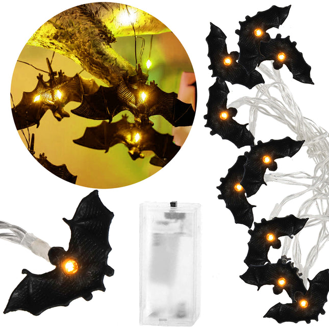 Halloween Decoratie - Lichtslingers - Verlichting - Vleermuizen - 20 LED