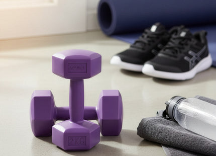 Dumbbell Set - 2 KG - Paars - Oefengewichten