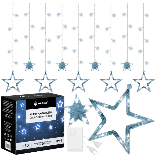 Lichtgordijn | IJspegel Verlichting | Inclusief USB En Afstandsbediening | 138 LED | Koud Wit | Sterren