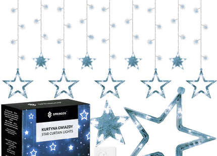 Lichtgordijn | IJspegel Verlichting | Inclusief USB En Afstandsbediening | 138 LED | Koud Wit | Sterren
