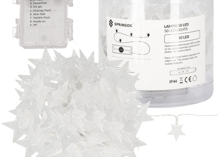 Kerstboomverlichting - Sterren - 80 LED -  5 M - Warm wit